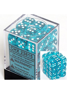 Chessex Translucent 36x12mm Dice Teal with White